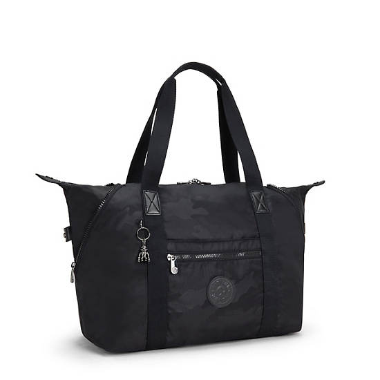 Kipling Art Medium Iconic Tote Tassen Zwart Camo | BE 1447UZ